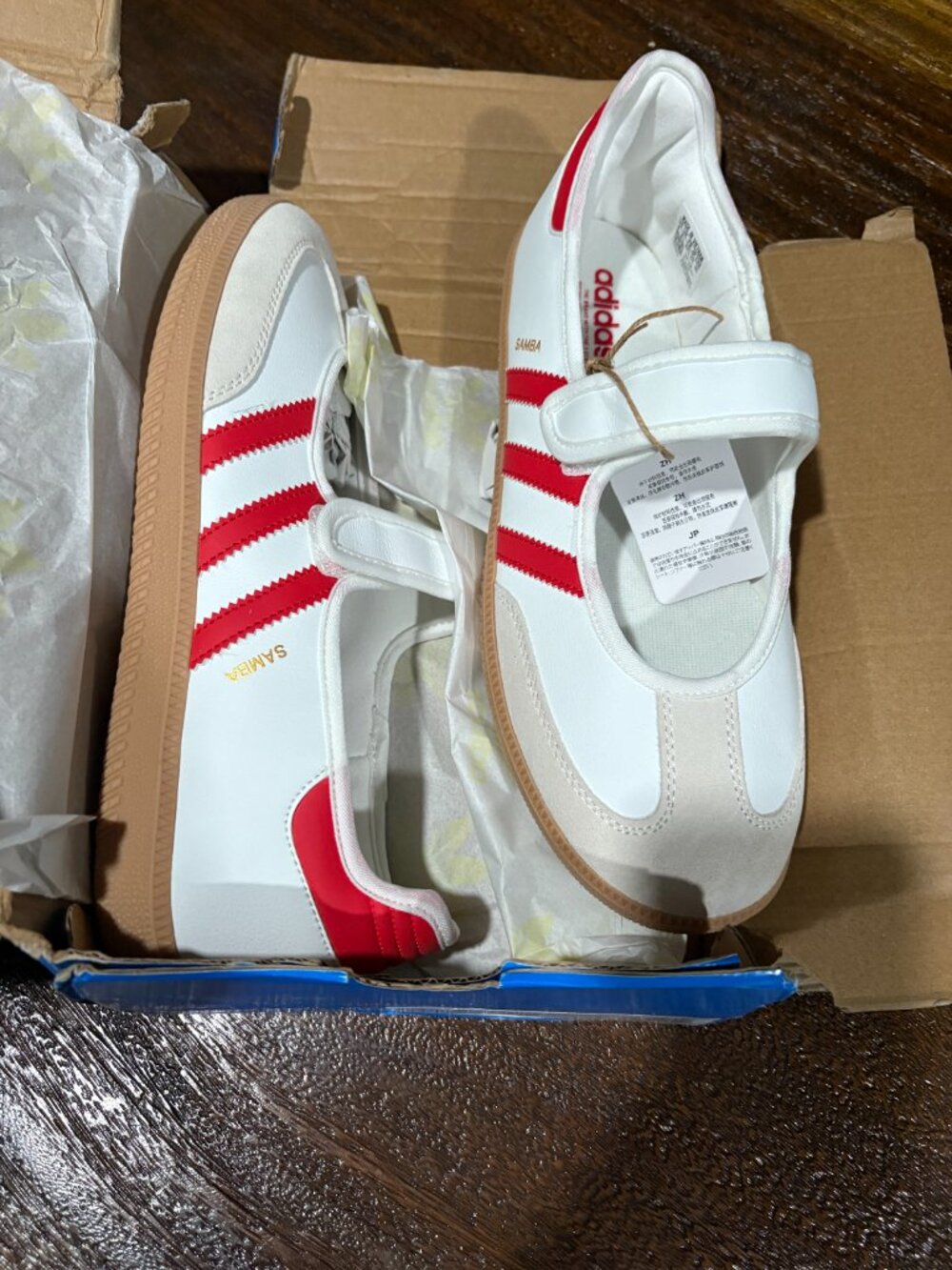 Adidas Samba Jane Womens Shoes Mary Jane Sneaker White Red sz US 9 NEW